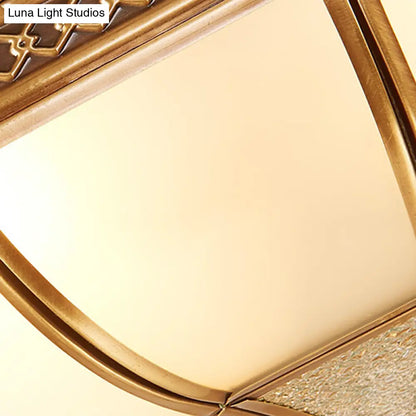 DecorBites™ DecorBites™ Traditional Flower Gold Flushmount Lighting - 4-Light Milky Glass Ceiling Flush Mount for Bedroom