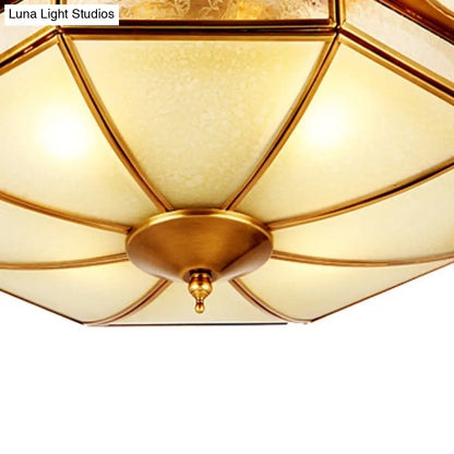 DecorBites™ DecorBites™ Traditional Frosted Glass Ceiling Flush Mount - Brass Finish - 14"/18"/19.5" W