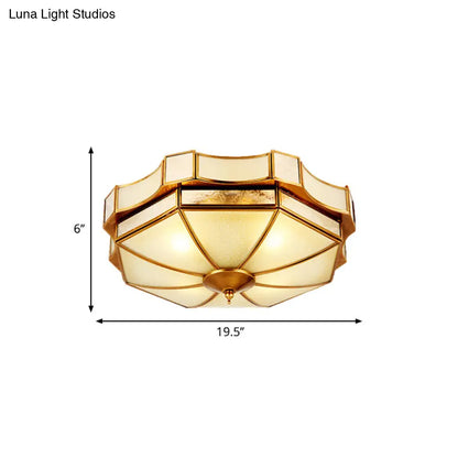 DecorBites™ DecorBites™ Traditional Frosted Glass Ceiling Flush Mount - Brass Finish - 14"/18"/19.5" W