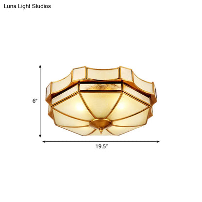 DecorBites™ DecorBites™ Traditional Frosted Glass Ceiling Flush Mount - Brass Finish - 14"/18"/19.5" W