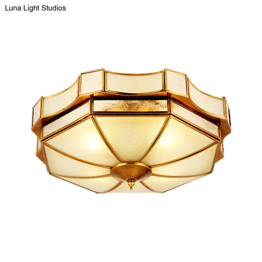 DecorBites™ DecorBites™ Traditional Frosted Glass Ceiling Flush Mount - Brass Finish - 14"/18"/19.5" W