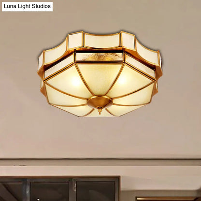 DecorBites™ DecorBites™ Traditional Frosted Glass Ceiling Flush Mount - Brass Finish - 14"/18"/19.5" W