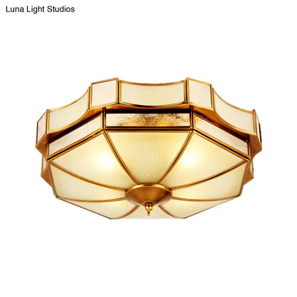 DecorBites™ DecorBites™ Traditional Frosted Glass Ceiling Flush Mount - Brass Finish - 14"/18"/19.5" W