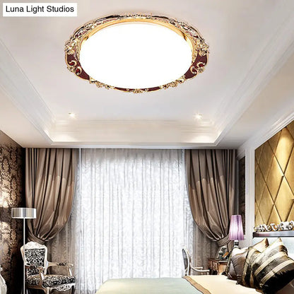 DecorBites™ DecorBites™ Traditional LED Resin Flush Mount Lamp - Flower Bedroom Lighting (Black/Red/Green)