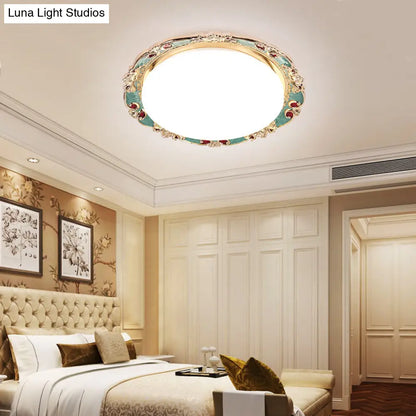 DecorBites™ DecorBites™ Traditional LED Resin Flush Mount Lamp - Flower Bedroom Lighting (Black/Red/Green)