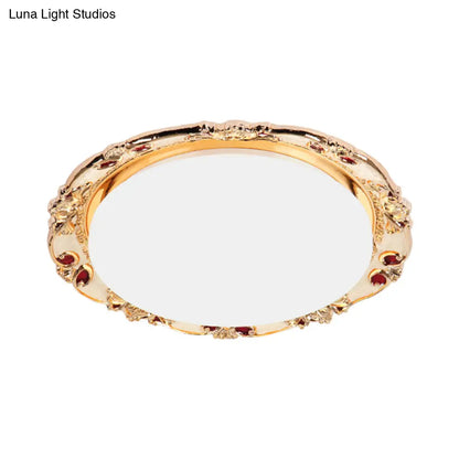 DecorBites™ DecorBites™ Traditional LED Resin Flush Mount Lamp - Flower Bedroom Lighting (Black/Red/Green)