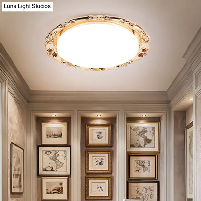 DecorBites™ DecorBites™ Traditional LED Resin Flush Mount Lamp - Flower Bedroom Lighting (Black/Red/Green)