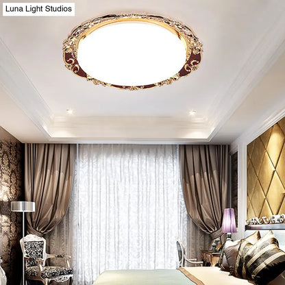 DecorBites™ DecorBites™ Traditional LED Resin Flush Mount Lamp - Flower Bedroom Lighting (Black/Red/Green)