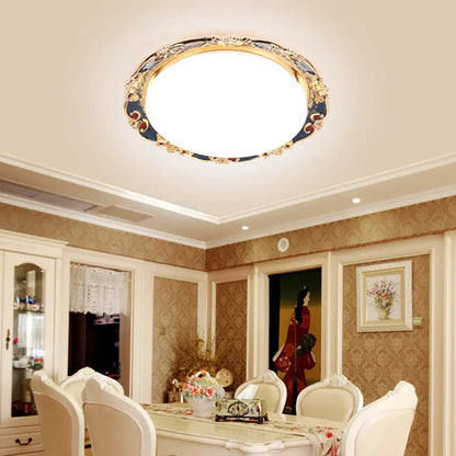 DecorBites™ DecorBites™ Traditional LED Resin Flush Mount Lamp - Flower Bedroom Lighting (Black/Red/Green)