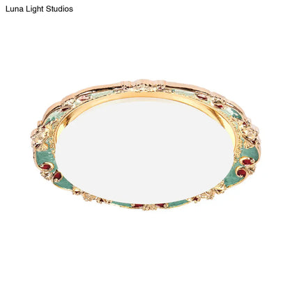 DecorBites™ DecorBites™ Traditional LED Resin Flush Mount Lamp - Flower Bedroom Lighting (Black/Red/Green)