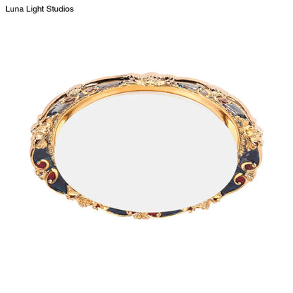 DecorBites™ DecorBites™ Traditional LED Resin Flush Mount Lamp - Flower Bedroom Lighting (Black/Red/Green)