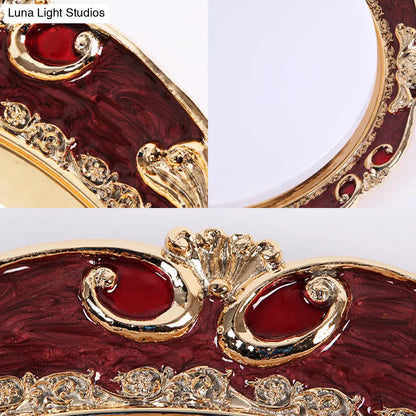 DecorBites™ DecorBites™ Traditional LED Resin Flush Mount Lamp - Flower Bedroom Lighting (Black/Red/Green)