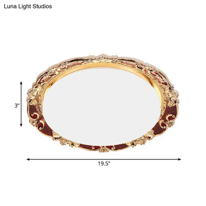 DecorBites™ DecorBites™ Traditional LED Resin Flush Mount Lamp - Flower Bedroom Lighting (Black/Red/Green)