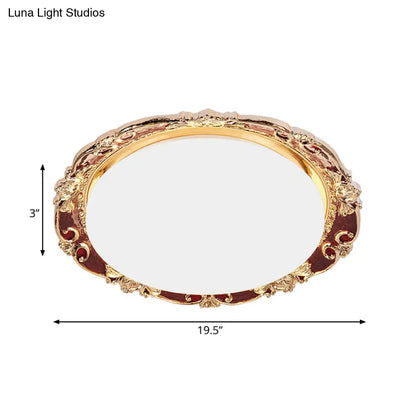 DecorBites™ DecorBites™ Traditional LED Resin Flush Mount Lamp - Flower Bedroom Lighting (Black/Red/Green)