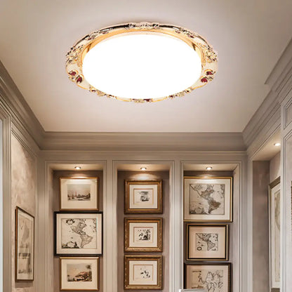 DecorBites™ DecorBites™ Traditional LED Resin Flush Mount Lamp - Flower Bedroom Lighting (Black/Red/Green)