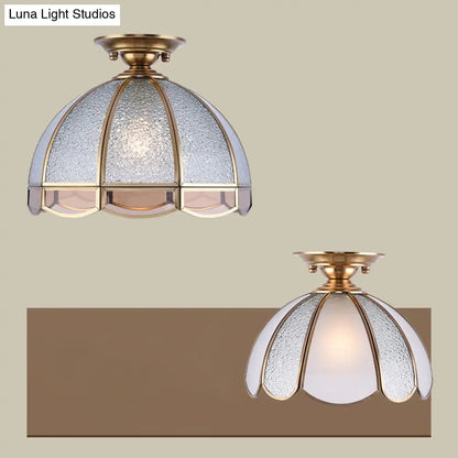 DecorBites™ DecorBites™ Traditional Seedy Glass Foyer Ceiling Light with Scalloped Edge