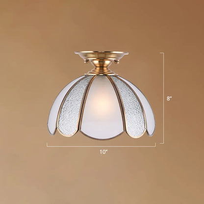 DecorBites™ DecorBites™ Traditional Seedy Glass Foyer Ceiling Light with Scalloped Edge