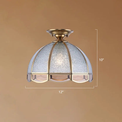 DecorBites™ DecorBites™ Traditional Seedy Glass Foyer Ceiling Light with Scalloped Edge