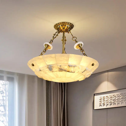 DecorBites™ DecorBites™ Traditional Semi Flush Mount Ceiling Lamp - White Glass Bowl, 3/4-Light, 16"/19.5" Width