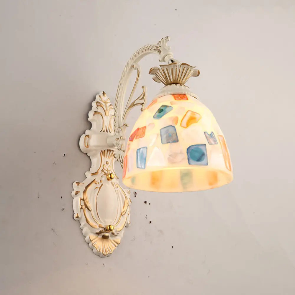 Traditional Tiffany Glass Wall Lamp with Bell Shade - Perfect for Corridor Lighting