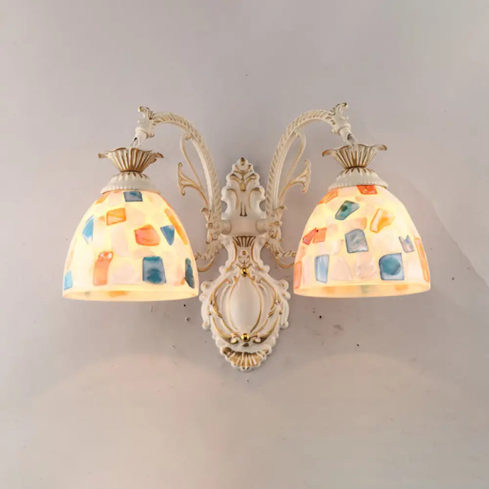 Traditional Tiffany Glass Wall Lamp with Bell Shade - Perfect for Corridor Lighting