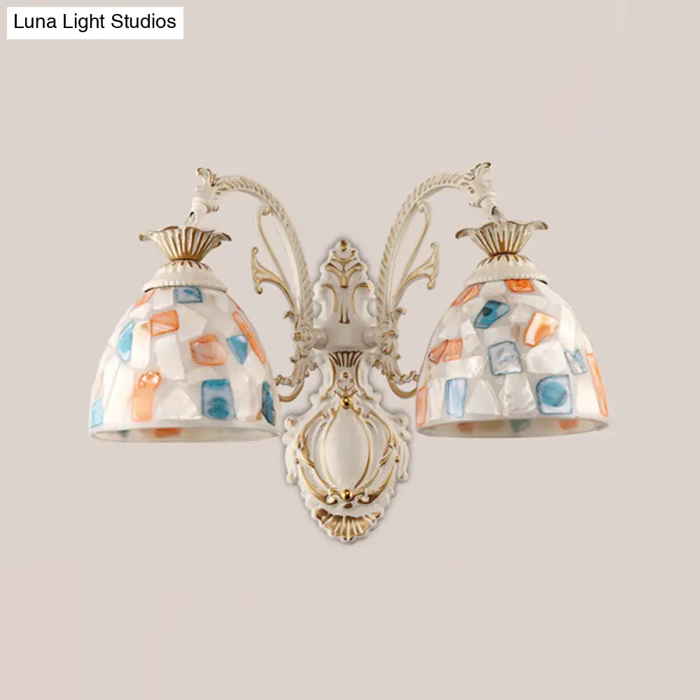 Traditional Tiffany Glass Wall Lamp with Bell Shade - Perfect for Corridor Lighting