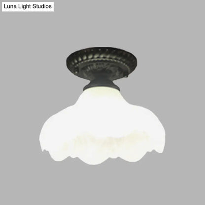 DecorBites™ DecorBites™ Traditional White Glass Ceiling Mounted Flush Mount Lamp for Corridor