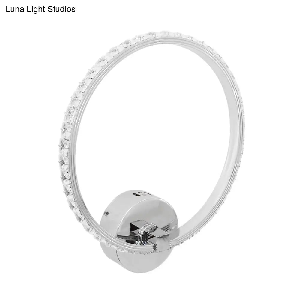 Translucent Crystal Sconce Light - Modern LED Wall Lighting Fixture | Chrome Finish | 6"/8"/10" H