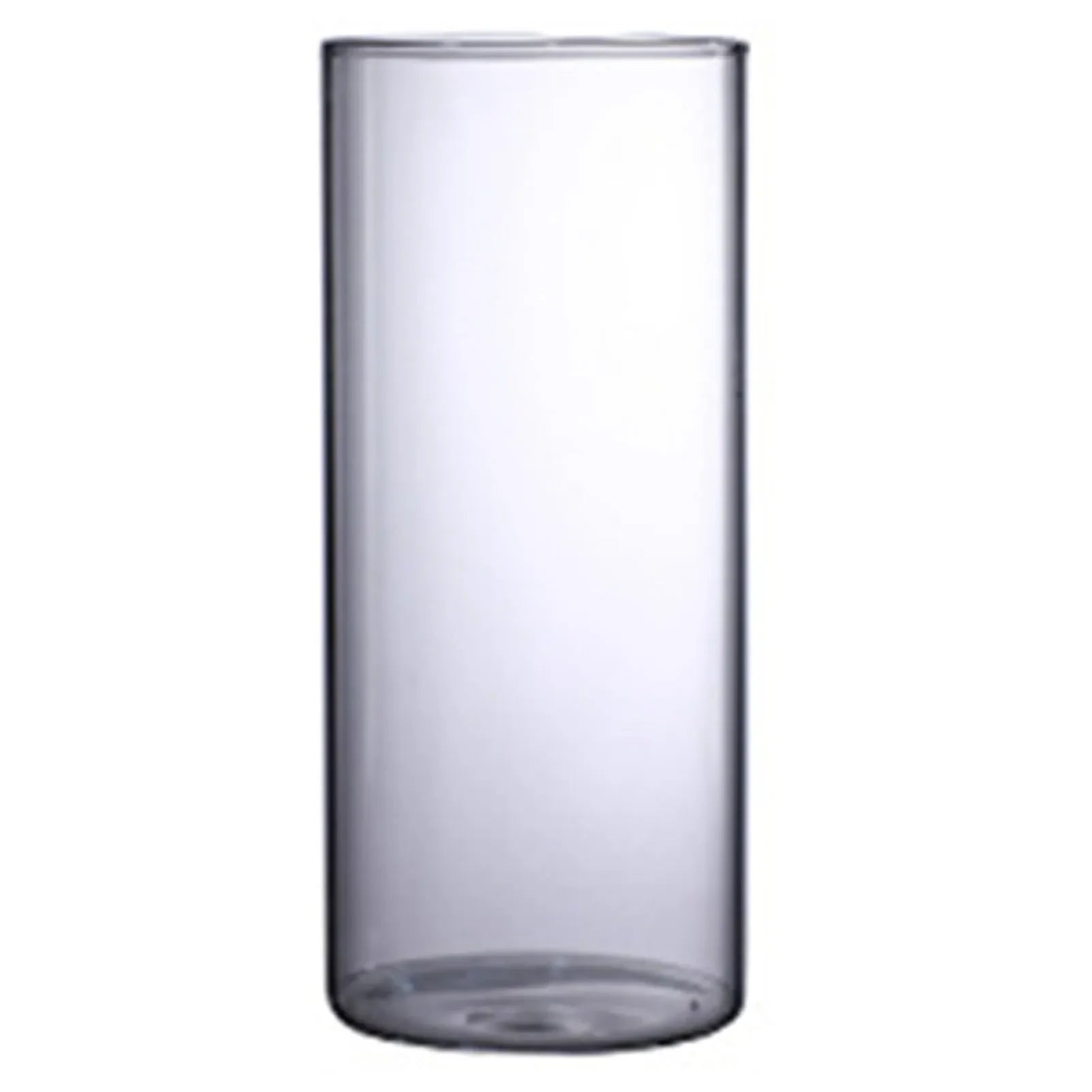 Transparent glass hydroponic vase with smooth cylindrical design and slightly rounded edges for minimalist decor and gifts