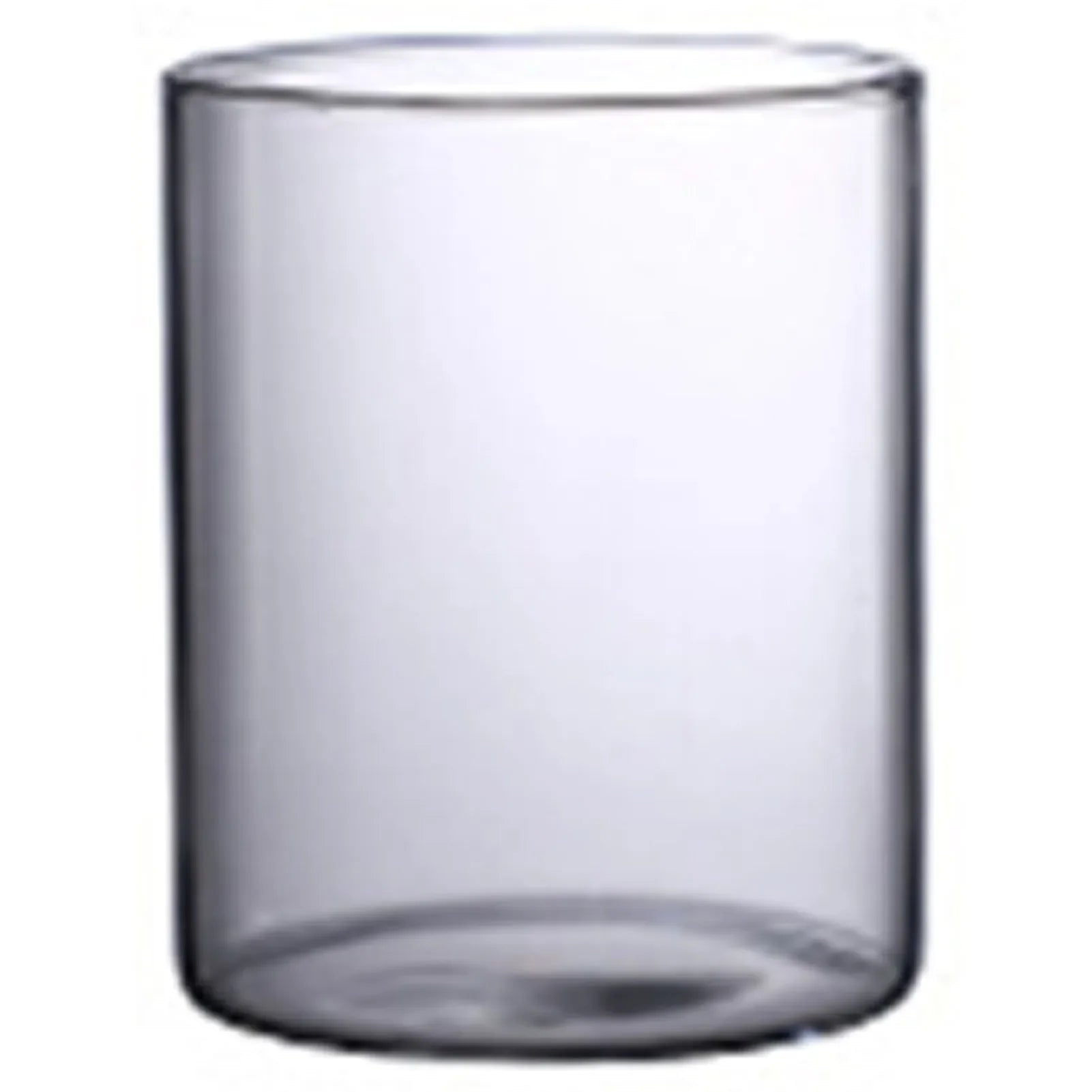 Clear glass hydroponic vase with a smooth cylindrical shape and slightly rounded edges for minimalist decor