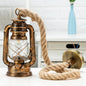 Transparent Glass Nautical Bedside Pendant Lantern Ceiling Lamp with Hemp Rope