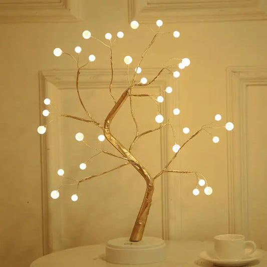 Tree Shaped LED Table Lamp with USB Charging Port