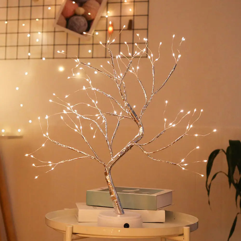 Tree Shaped LED Table Lamp with USB Charging Port