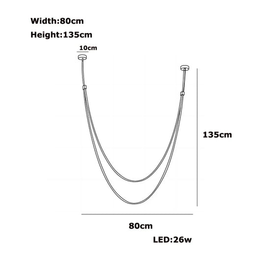 Trendy DIY Leather Belt LED Chandelier - 80 135cm / Black leather belt / Black hardware|Dimmable - Chandelier
