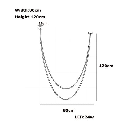 Trendy Leather Belt LED Chandelier Light - Living Room - Chandelier