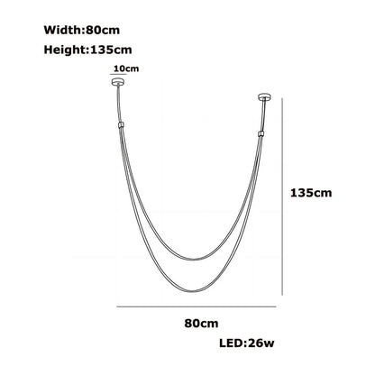 Trendy Leather Belt LED Chandelier Light - Living Room - Chandelier