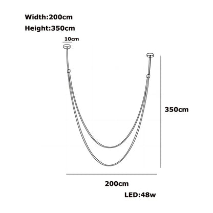 Trendy Leather Belt LED Chandelier Light - Living Room - Chandelier