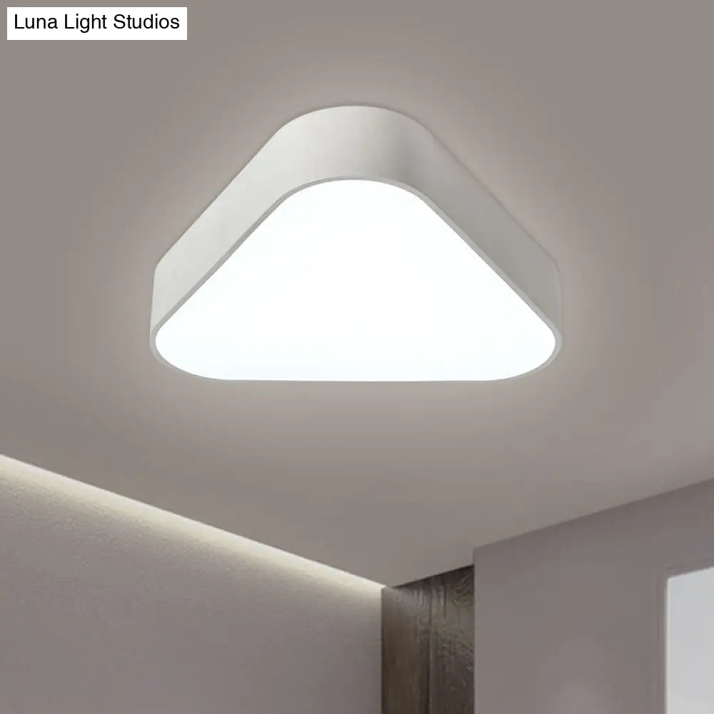 Triangular Fun: Kids LED Acrylic Flush Mount Light in White/Yellow/Purple for Close to Ceiling Lighting