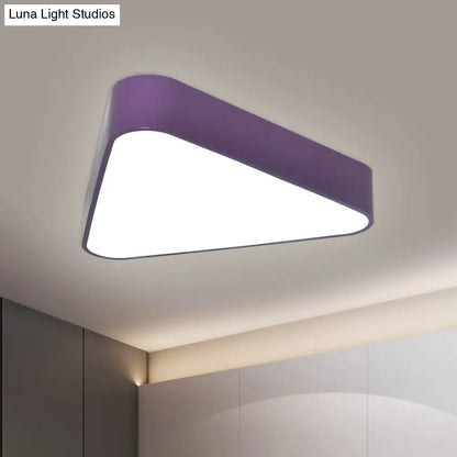 DecorBites™ DecorBites™ Triangular Fun: Kids LED Acrylic Flush Mount Light in White/Yellow/Purple for Close to Ceiling Lighting