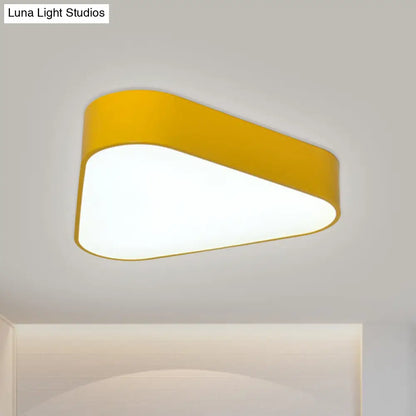 DecorBites™ DecorBites™ Triangular Fun: Kids LED Acrylic Flush Mount Light in White/Yellow/Purple for Close to Ceiling Lighting