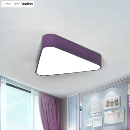 DecorBites™ DecorBites™ Triangular Fun: Kids LED Acrylic Flush Mount Light in White/Yellow/Purple for Close to Ceiling Lighting