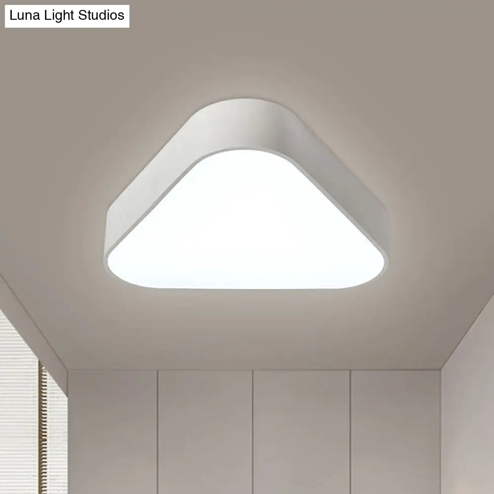 Triangular Fun: Kids LED Acrylic Flush Mount Light in White/Yellow/Purple for Close to Ceiling Lighting
