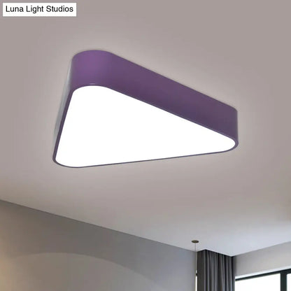 DecorBites™ DecorBites™ Triangular Fun: Kids LED Acrylic Flush Mount Light in White/Yellow/Purple for Close to Ceiling Lighting