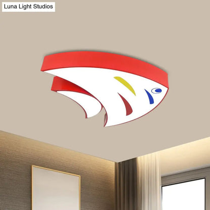 DecorBites™ DecorBites™ Tropical Fish LED Ceiling Light for Kids' Rooms - Red/Yellow/Blue Acrylic Flush Mount Lamp