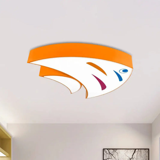 Tropical Fish LED Ceiling Light for Kids' Rooms - Red/Yellow/Blue Acrylic Flush Mount Lamp