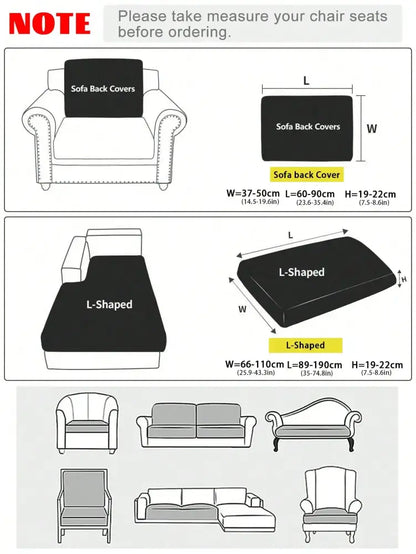 Black sofa back covers made of brushed polyester microfiber in tropical green and cream for standard armchairs and l-shaped sofas