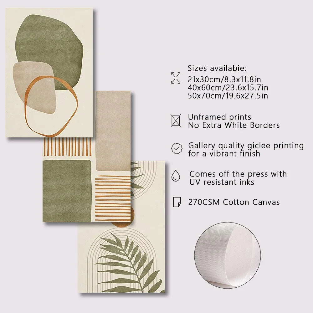 Tropical Leaves Canvas Wall Art Set
