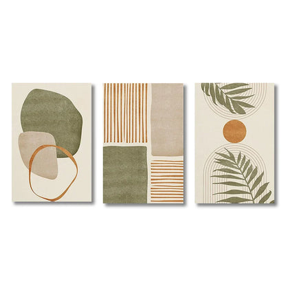 Tropical Leaves Canvas Wall Art Set - CJ50030-3PCS / 20x30cm no frame