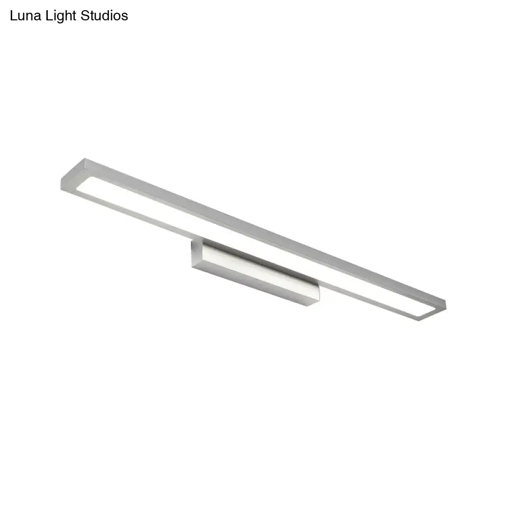 Tube Metal LED Bathroom Vanity Lamp - Minimalist Light Fixture in Black/Silver with Warm/White Light