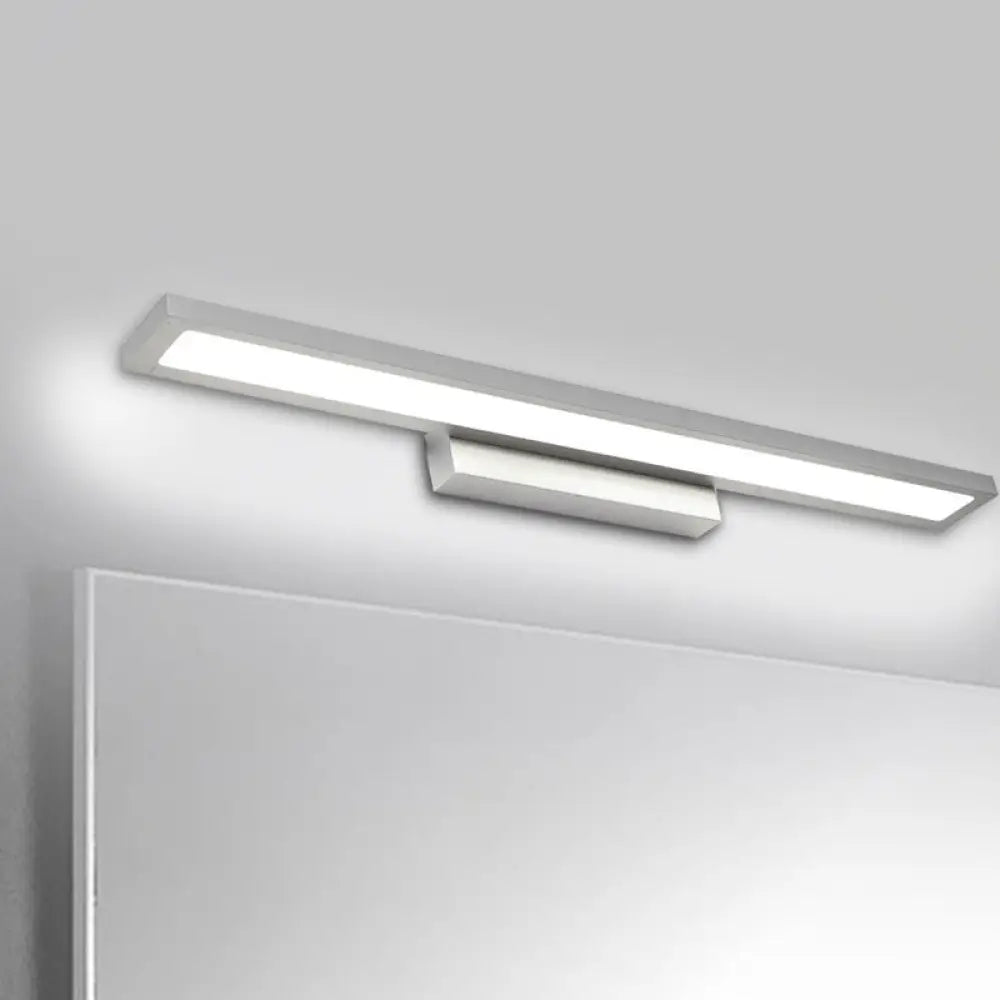 Tube Metal LED Bathroom Vanity Lamp - Minimalist Light Fixture in Black/Silver with Warm/White Light